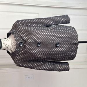 Lafayette 148 New York Brown Tan Geometric Diamond Print Swing Blazer Jacket 10